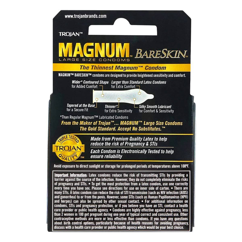 Trojan Magnum Bareskin Latex 3pk Condoms