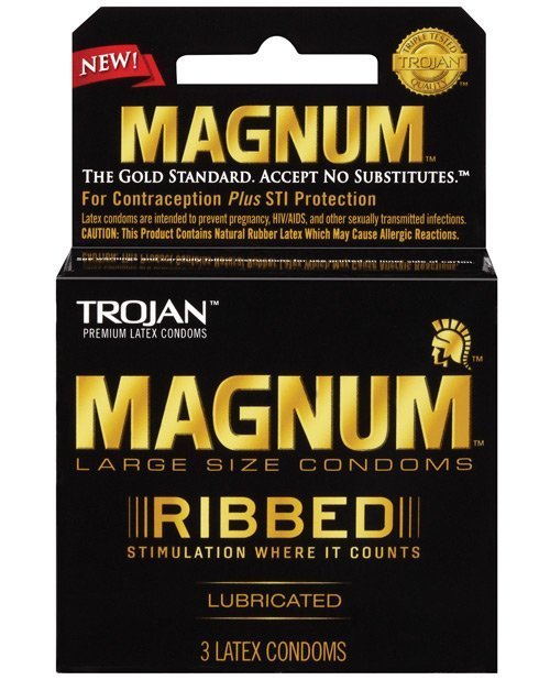 Trojan Magnum Ribbed Latex 3pk Condoms