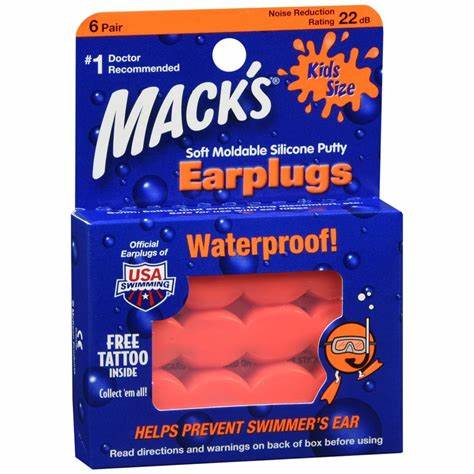 Mack's Earplugs Kids Waterproof 6 Pair