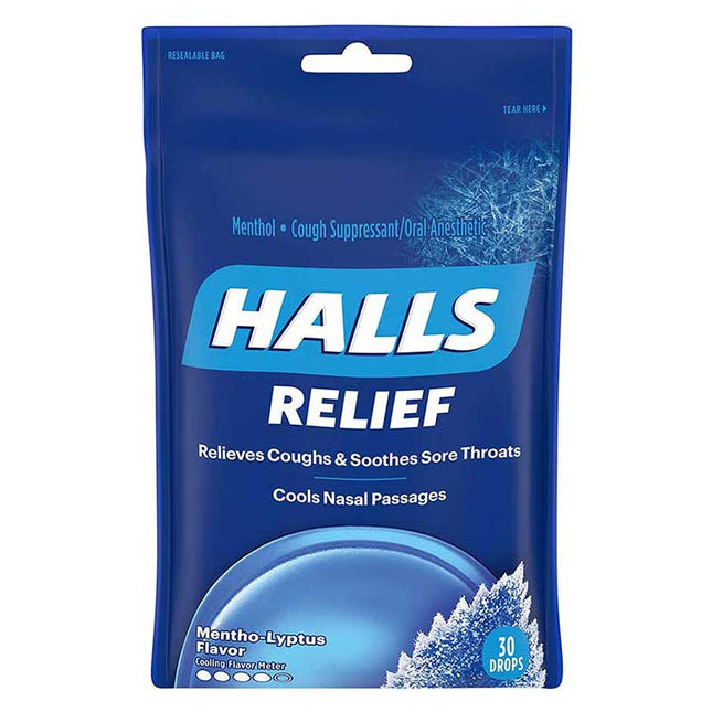 Halls Mentho-Lyptus Cough Drops M/Menthol 30'