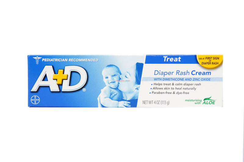 A+D Zinc Oxide Diaper Rash Cream 4oz