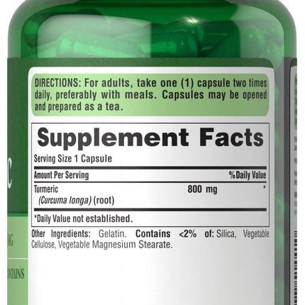 Puritan's Pride Tumeric 800mg 100caps 21.97