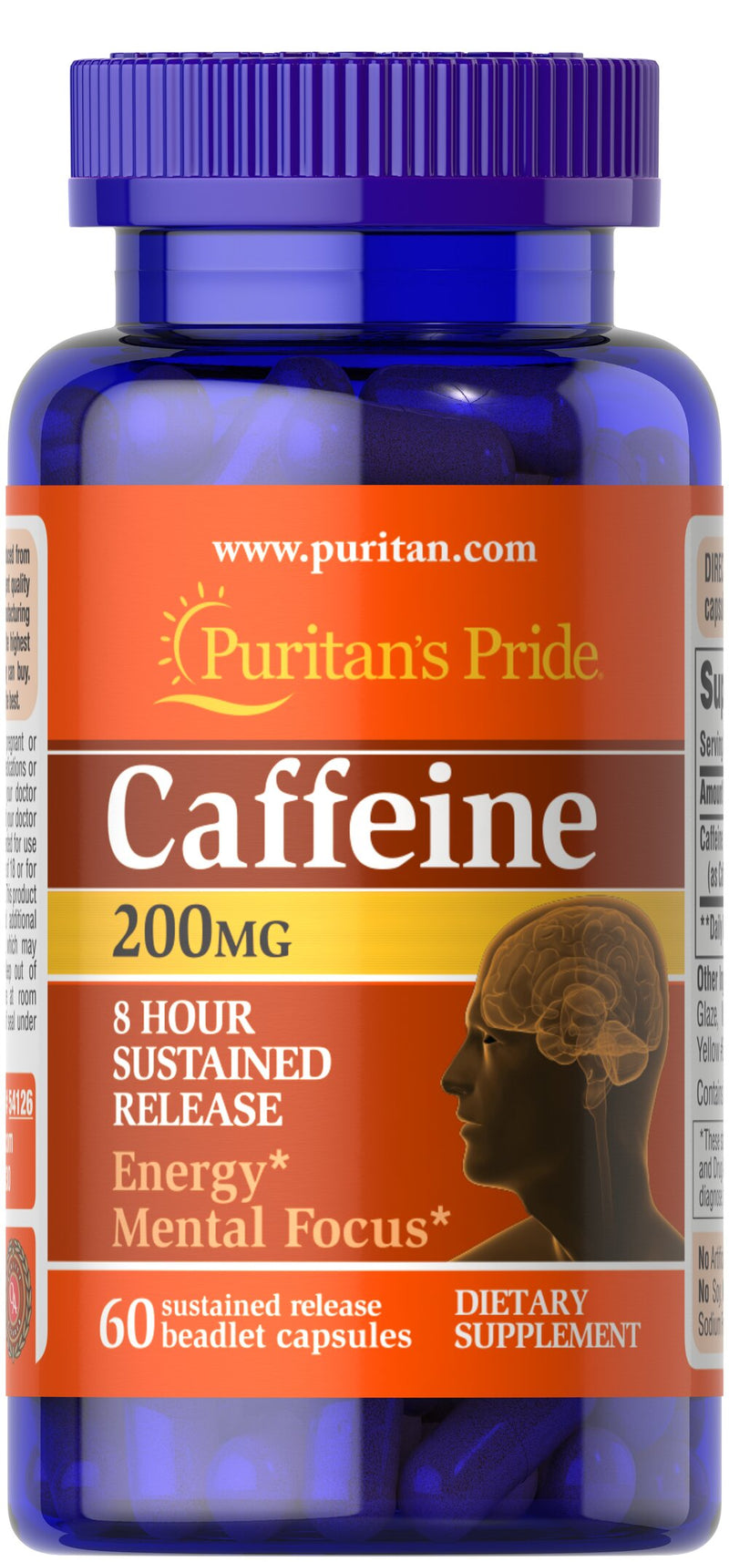 Puritan's Pride Caffeine SR 200mg 60caps