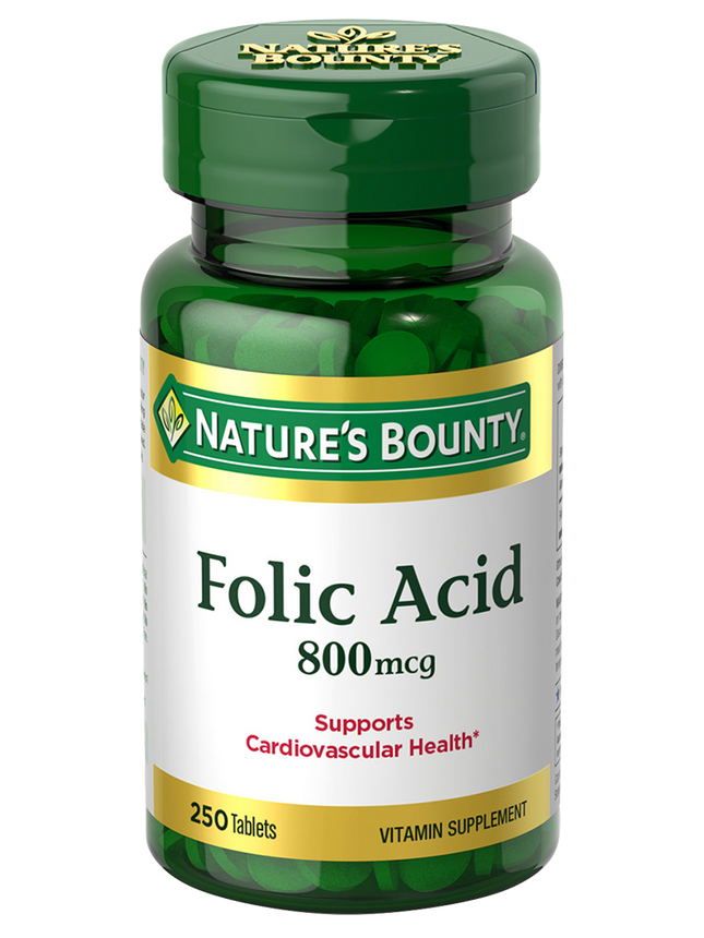 Nature's Bounty Folic Acid Tabs 800mcg 250 tabs