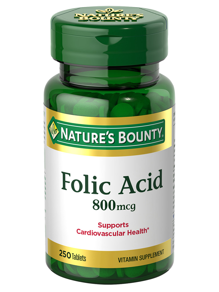 Nature's Bounty Folic Acid Tabs 800mcg 250 tabs