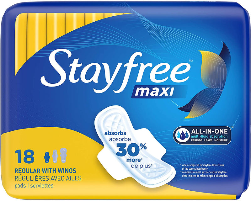 Stayfree Maxi Regular W/ Wings 18's