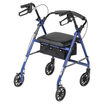 Drive Rollator Steel Blue  w/6"  Wheels Knock Down