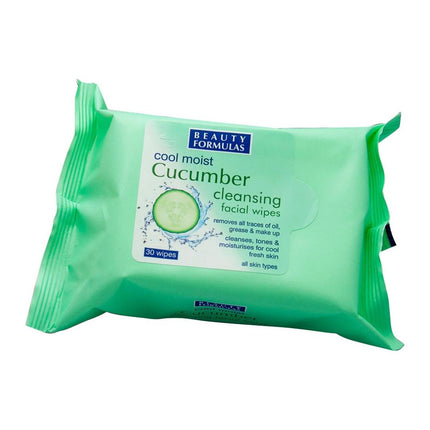 Beauty Formulas Cucumber Cleansing Facial Wipes 30's