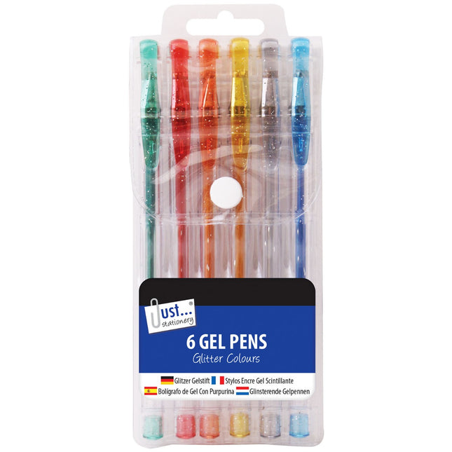 Just Stationery Glitter Gel Pens 6pk
