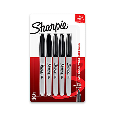 Sharpie Permanent Marker Black 5pk