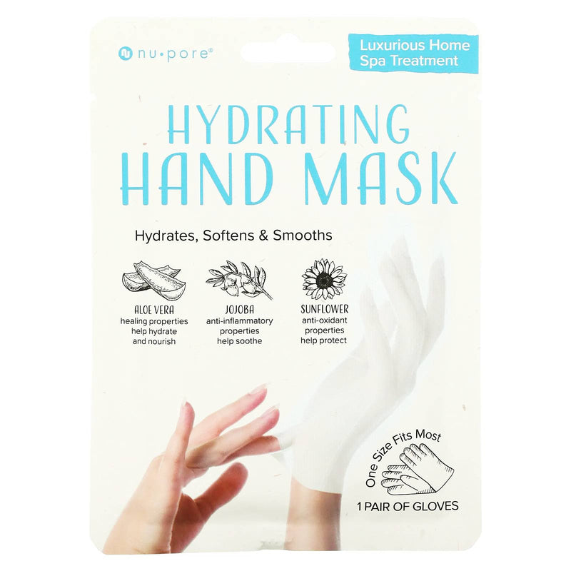 NU-PORE HYDRATING HAND MASK MOISTURIZING GLOVES 1 PAIR FITS MOST