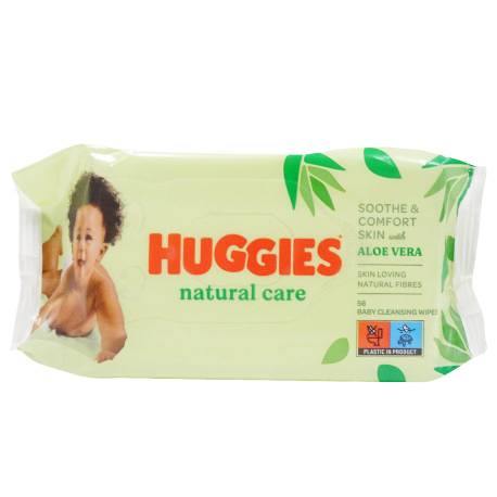 Huggies Natural Care Baby Wipe w/Aloe 56's