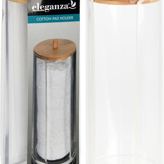 Eleganza Cotton Pad Holder Bamboo Plastic