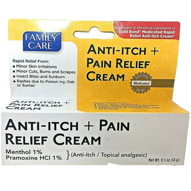 Family Care Anti-Itch & Pain Relief Cream 0.5oz