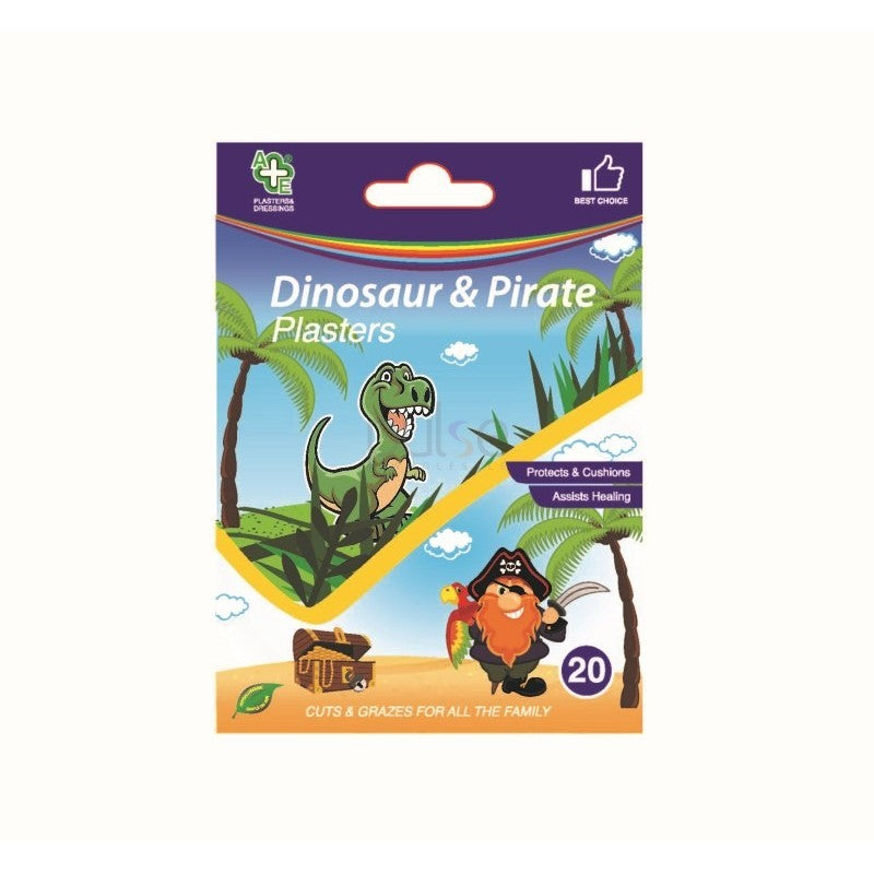 A+E Dinosaur & Pirate Plasters 20pk