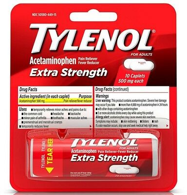 Tylenol Extra Strenght Caplets 500mg 10's