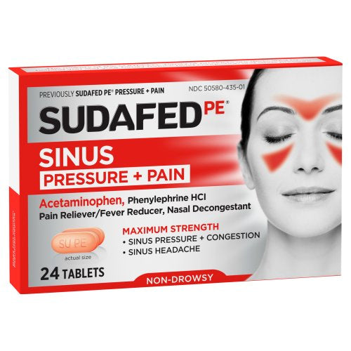 Sudafed PE Sinus Pressure +Pain Tablets 24s