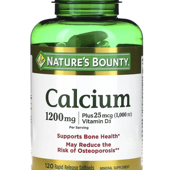 Natures Bounty Calcium 1200mg Plus Vitamin D3 Softgels 120s