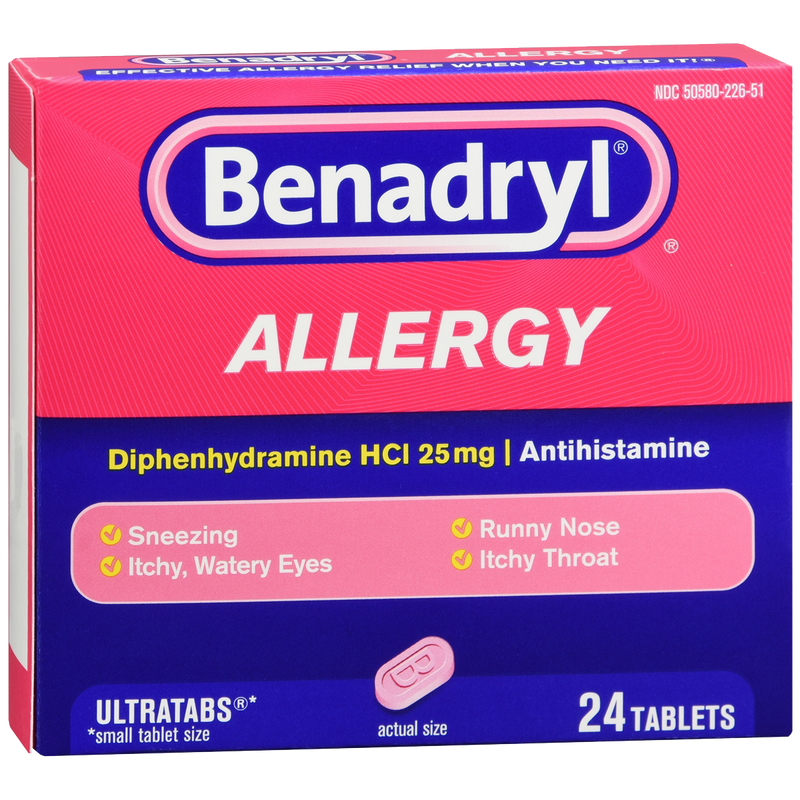 Benadryl 25mg Allergy Tabs 24s