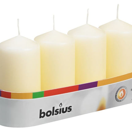 Bolsius Pillar Church Ivory Candle 100x48mm 4pk (Single)