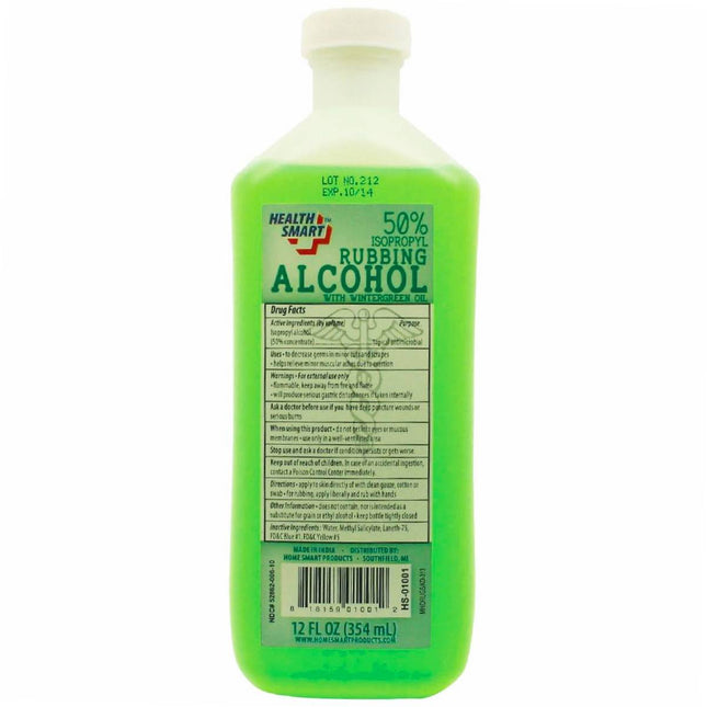 Health Smart Rubbing Alcohol 50% W Winter green 12oz