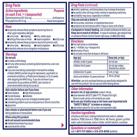 Benadryl Allergy Plus Congestion Grape 4oz