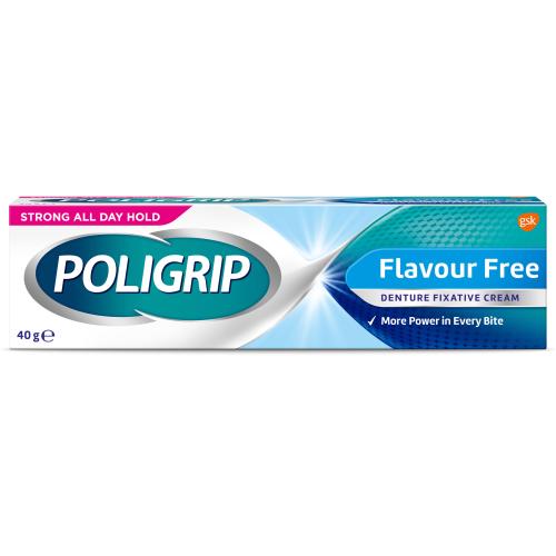 Poligrip Denture Fixative Cream Flavour Free 40g