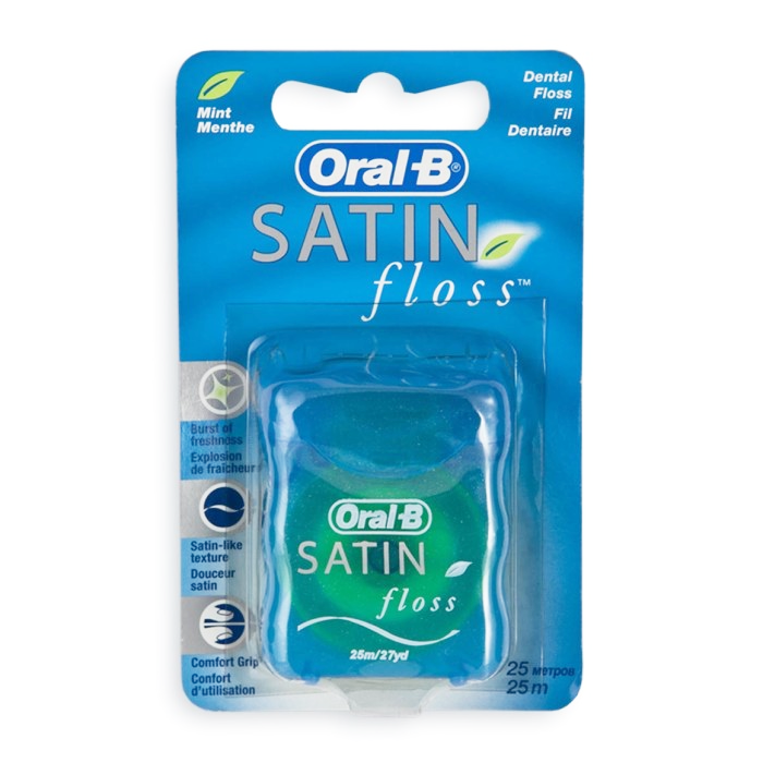 Oral B Satin Dental Floss Mint 25m/27yd