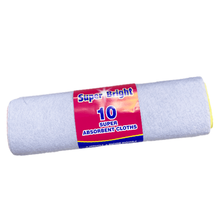 Super Bright Absorbent Cloths 10's
