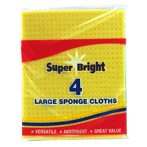 Super Bright Large Sponge Cloths 4's