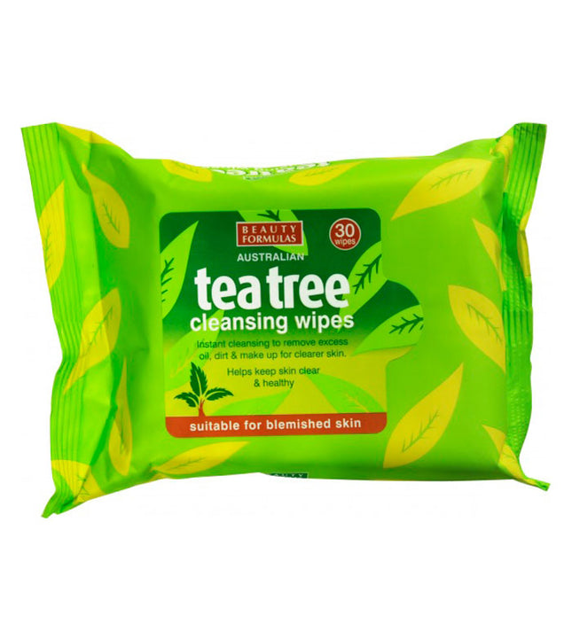 Beauty Formulas Tea Tree Wipes Blemished Skin 30's