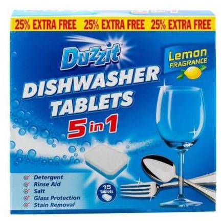 Duzzit Dishwasher Tablets 5 in 1 15's