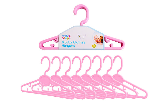 First Steps Baby Clothes Hangers 8's Pink