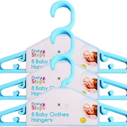 First Steps Baby Clothes Hangers 8's Blue