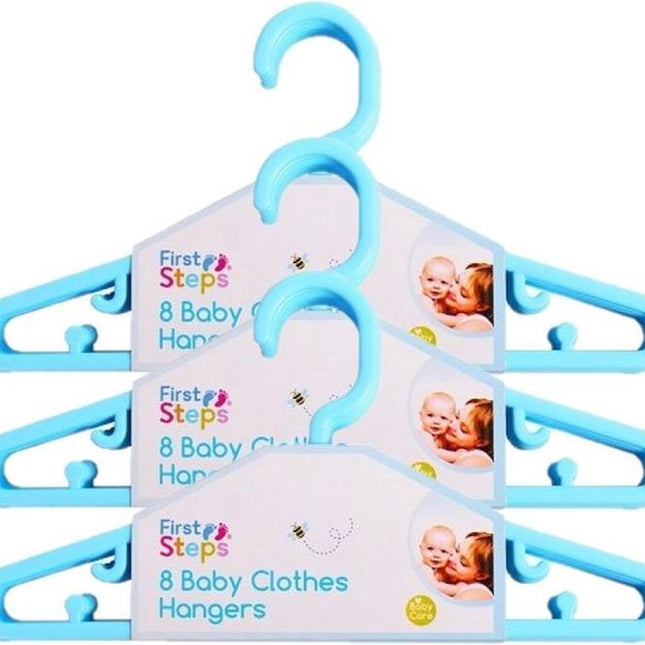 First Steps Baby Clothes Hangers 8's Blue