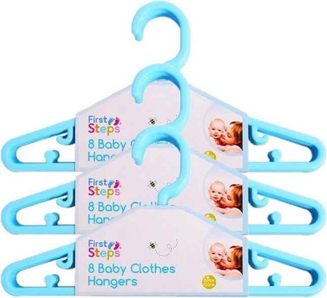 First Steps Baby Clothes Hangers 8's Blue