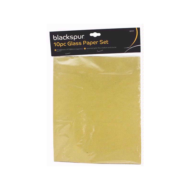 Blackspur Glass Paper (Sand Paper 10pk
