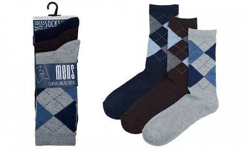 Mens Socks 3PK Heel & Toe
