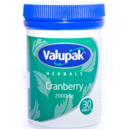 Valupak Cranberry Herbals 30 Tabs. 2000mg