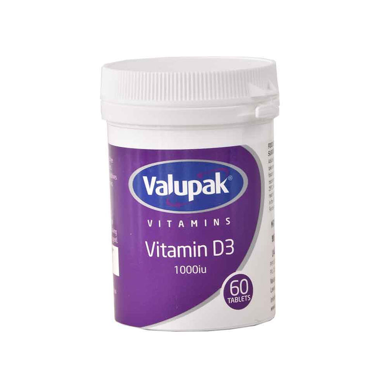 Valupak Vitamin  D3 60 Tablets 1000iu