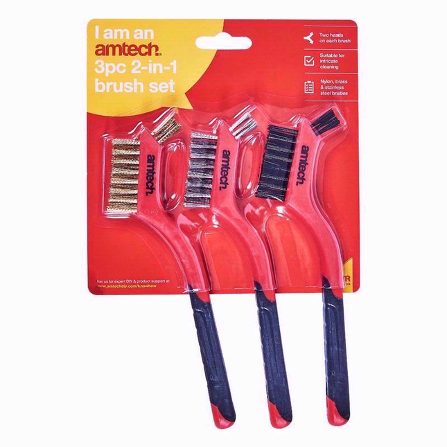 Amtech Brush Set 3pc 2in1