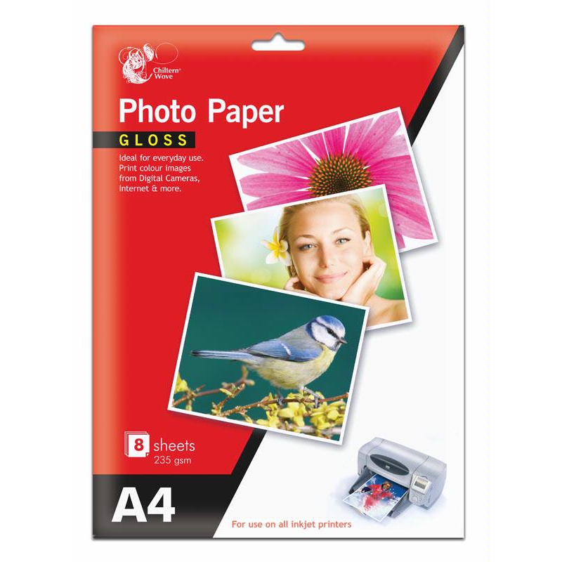 Chiltern Wove Photo Paper A4 Gloss 8 sheets