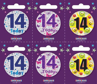 Kaleidoscope Birthday Badge Age 14