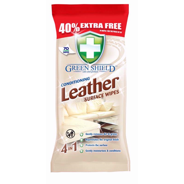 Green Shield Leather Surface Wipes 70's
