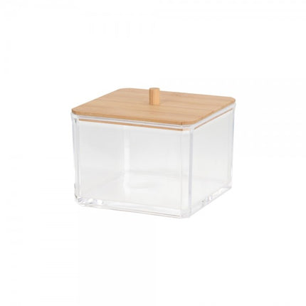 Eleganza Cotton Bud Holder Plastic Bamboo Square