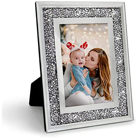 3X Glass Glitter Photo Frame