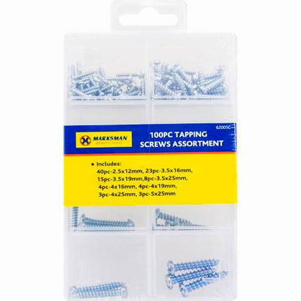 Marksman Tapping Screws Asst 100pc