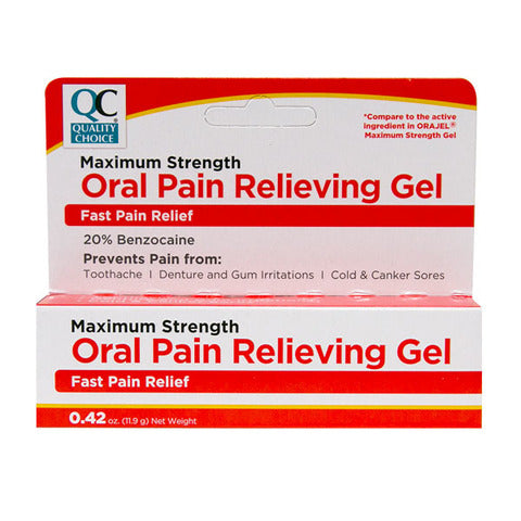 QC Oral Gel Pain Relief Gel Max Str 0.42oz