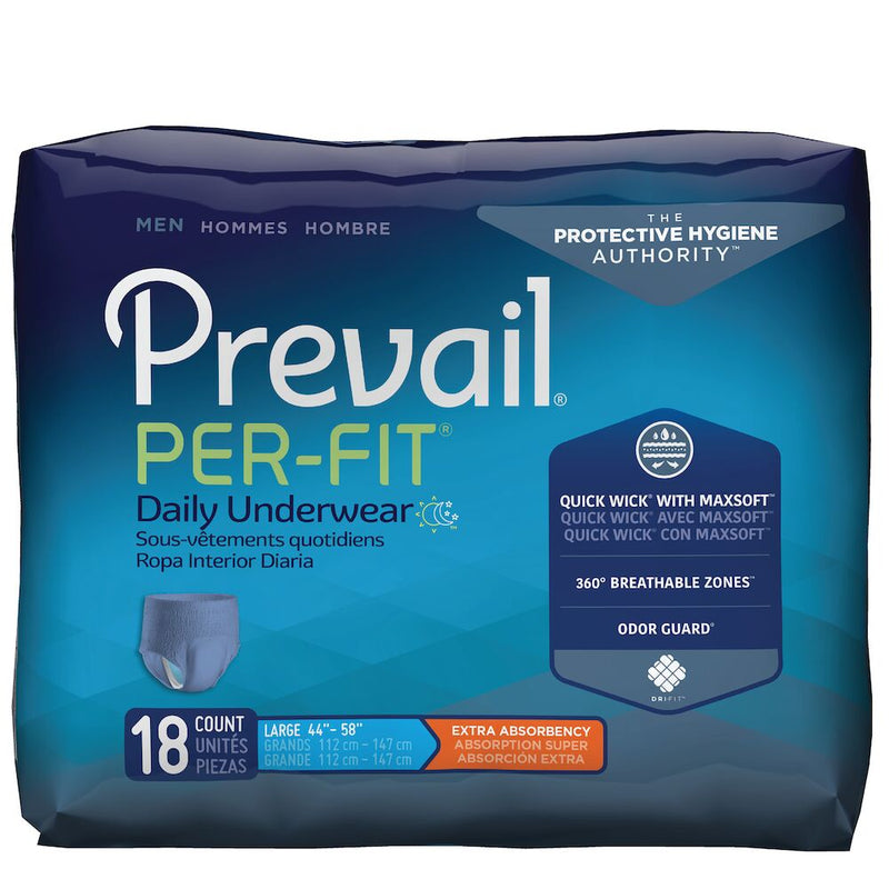 Prevail Pre-Fit Men Large Underwear 18's