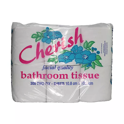 Cherish Bathroom Tissue 300 Two Ply 8/6 pack